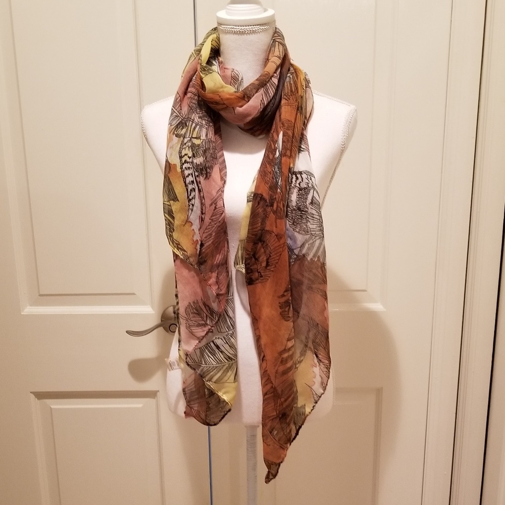 Multi-Colored Animal Floral Print Scarf from Mudd